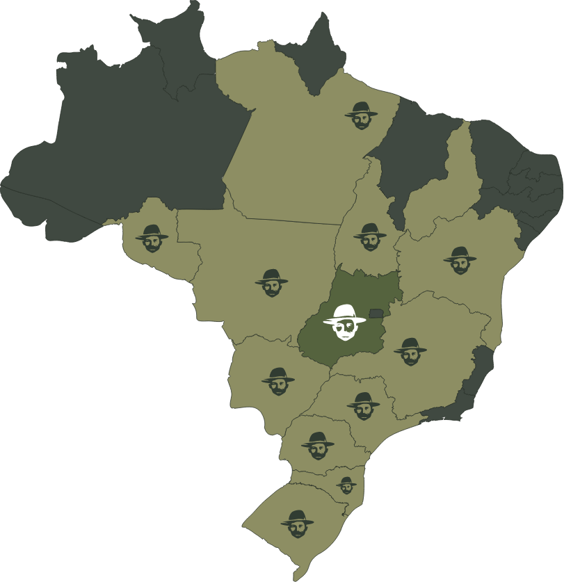 Mapa do Brasil clientes Pátria Agronegócios